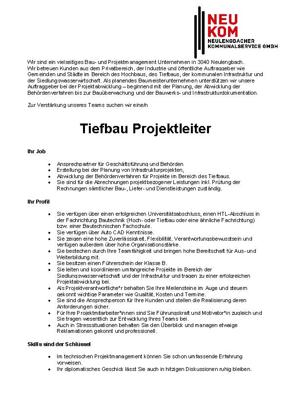 20230601 Stellenausschreibung TiefbauProjektleiter Seite 1